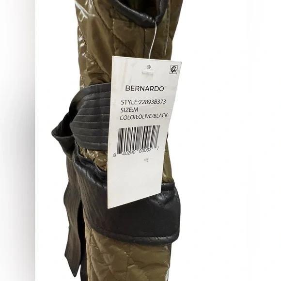 Bernardo Olive Quilted Vest with Black Accents - Picture 7 of 9